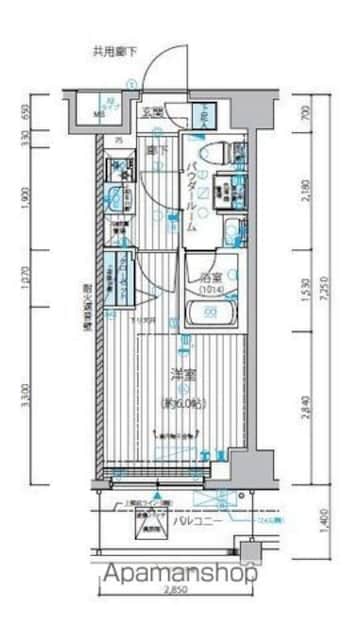 東京都立川市錦町１丁目[1K/20.66m2]の間取図