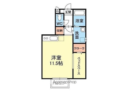 スクエアガーデン[1R/29.39m2]の間取図