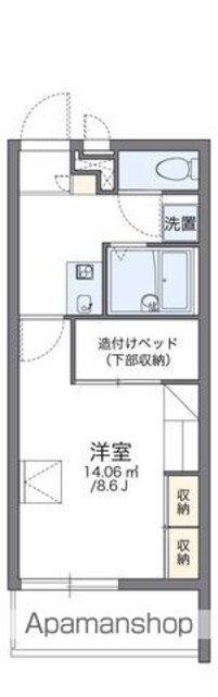 レオパレスストラーダ[1K/23.18m2]の間取図