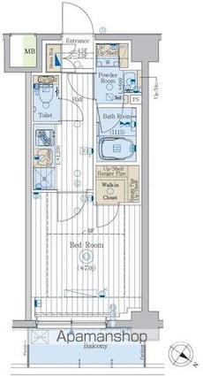 プラージュ　リュー　押上[1K/25.56m2]の間取図