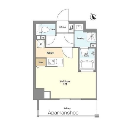 東京都練馬区北町１丁目[1R/25.74m2]の間取図