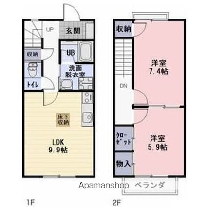 プレシードパークⅠ[2LDK/59.64m2]の間取図