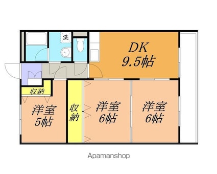 パノラミック仙丈[3DK/65.07m2]の間取図