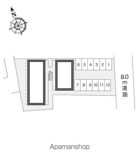 レオパレスアリス宮前[1K/23.18m2]の配置図