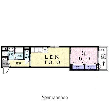 リシェス　アンドロワ[1LDK/41.13m2]の間取図
