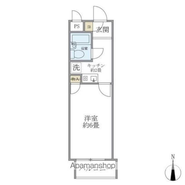 リシェス明大前[1K/18.06m2]の間取図