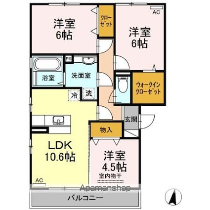 シュペリュール[3LDK/67.53m2]の間取図
