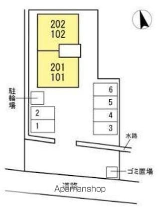 カメリーヒルズ[2DK/48.79m2]の配置図