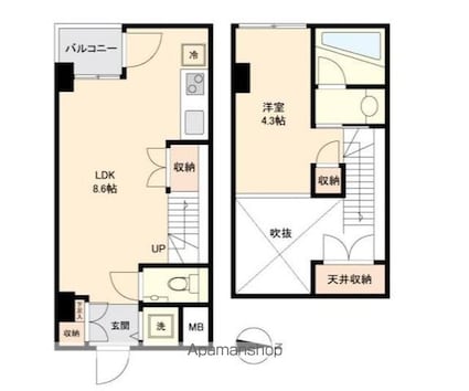 パークフラッツ永福町[1LDK/35.38m2]の間取図