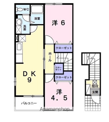 ティーフベルクＢ[2DK/51.67m2]の間取図
