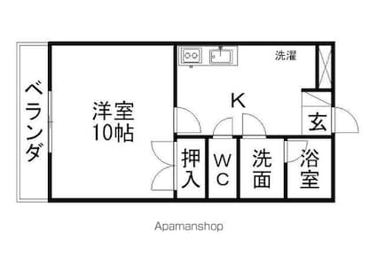 スクウェアハイツ[1DK/35.82m2]の間取図