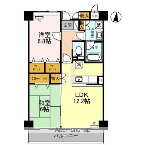 岩出市金池のマンションの間取り