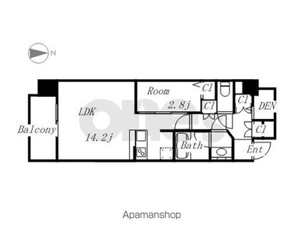 レジディア白壁[1LDK/45.84m2]の間取図
