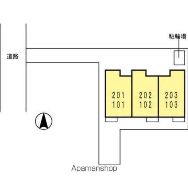 ディアコートＳＨＩＮＯ　Ⅴ[1LDK/35.72m2]の配置図