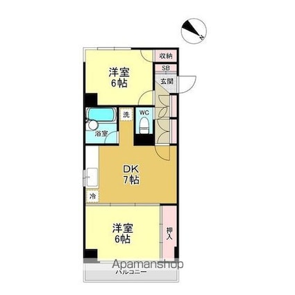 ビジュアルピア[2DK/46.41m2]の間取図