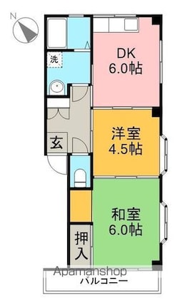 ハイツ五條[2DK/33.1m2]の間取図