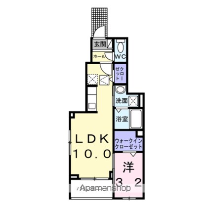 Ｌ’ｈｉｖｅｒ[1LDK/35.02m2]の間取図