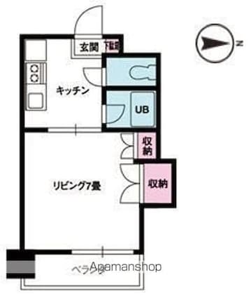 ジョイフル東野[1DK/24.8m2]の間取図