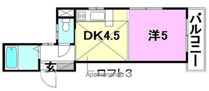 キクコビル[1DK/21.43m2]の間取図