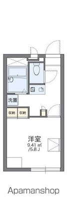 レオパレス輝[1K/20.28m2]の間取図