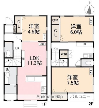 Ｆ扇町戸建[3LDK/79.3m2]の間取図