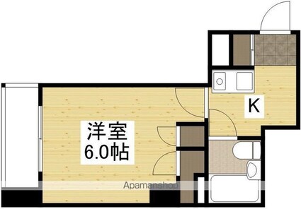広島県広島市中区東白島町[1K/17m2]の間取図