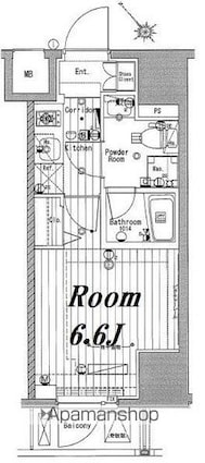 メイクスデザイン池袋[1K/22.01m2]の間取図