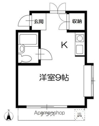 東京都世田谷区松原５丁目[1R/17.39m2]の間取図