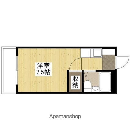 広島県広島市中区舟入本町[1R/14.52m2]の間取図