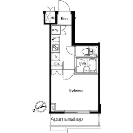 ルーブル東武練馬[1K/20.7m2]の間取図