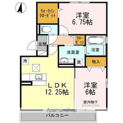 和歌山県和歌山市木広町５丁目[2LDK/60.88m2]の間取図