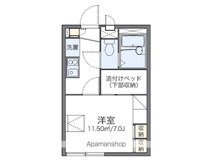 レオパレスマドンナ[1K/19.87m2]の間取図
