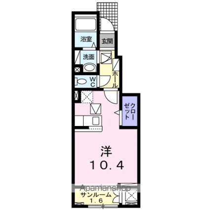 マリオ葛島　Ａ[1R/32.43m2]の間取図