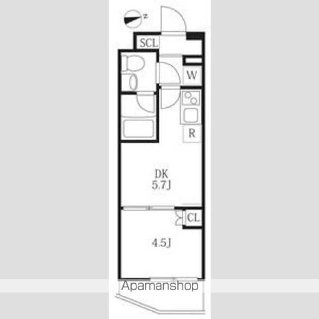 ハーモニーレジデンス神楽坂ヒルズファースト[1DK/25.65m2]の間取図