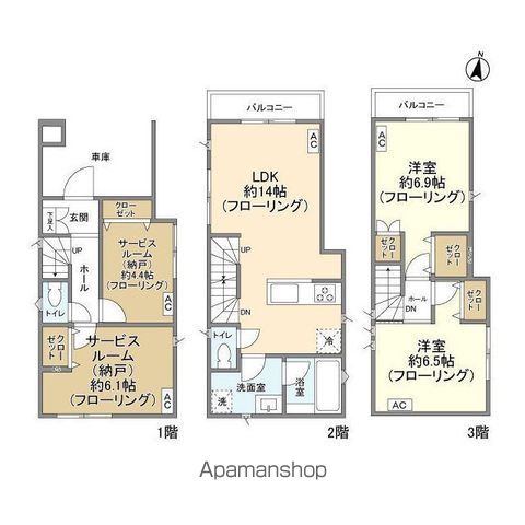 豊島区千早の戸建ての間取り