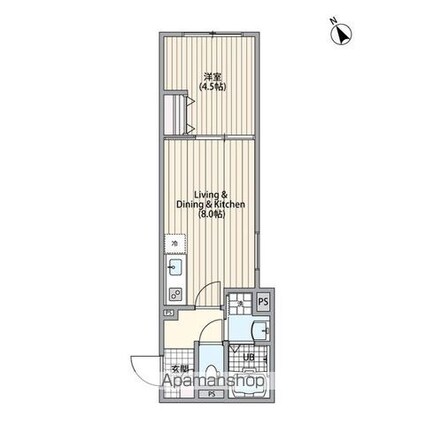 エルファーロ三軒茶屋Ⅵ[1LDK/30.01m2]の間取図