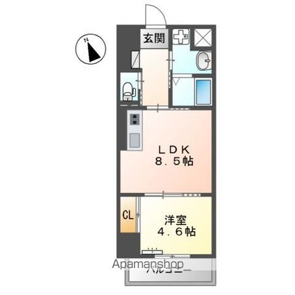 ｅＣｌｏｕｄ[1LDK/36m2]の間取図