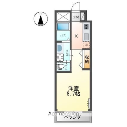 ユニヴァリ　グレイス[1K/28.05m2]の間取図
