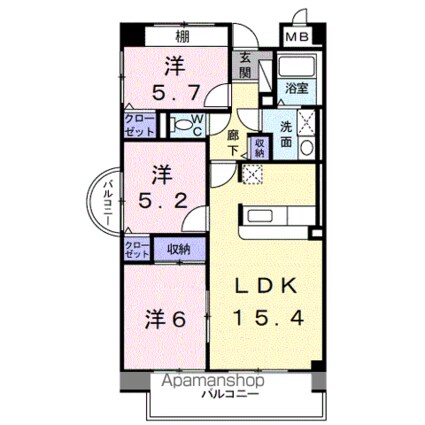 ポルトーネ[3LDK/70.57m2]の間取図