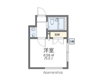 レオパレスＴＡＮＡＫＡ[1K/14.37m2]の間取図