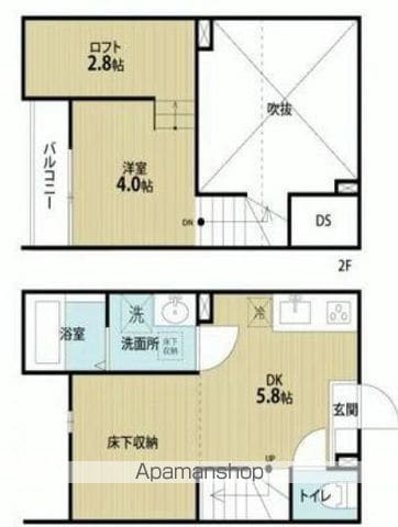 京成電鉄松戸線 松戸新田駅 徒歩2分 2階建 築13年の間取り写真