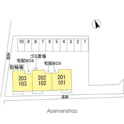 マーメゾン新福[1LDK/46.41m2]の配置図