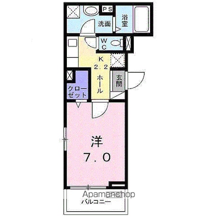 リオン　Ｂ[1K/26.93m2]の間取図