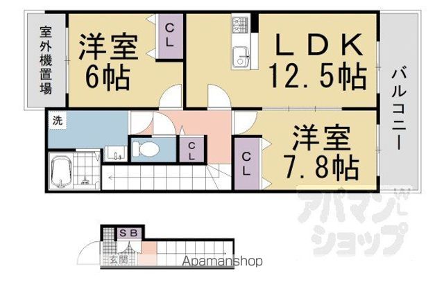 ペルル伊勢田の間取り写真