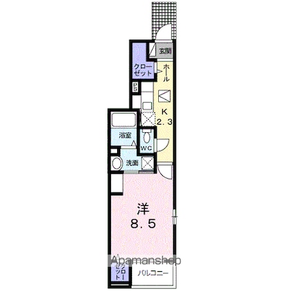 カーサ　イレーネ[1K/32.25m2]の間取図