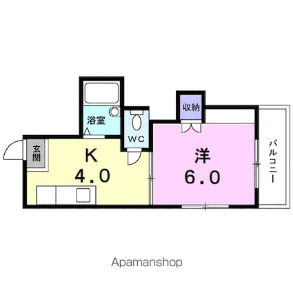 オックスフォードサーカスⅢ[1K/24.79m2]の間取図