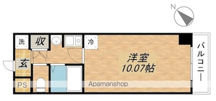 フェリーチェ大橋[1K/27m2]の間取図