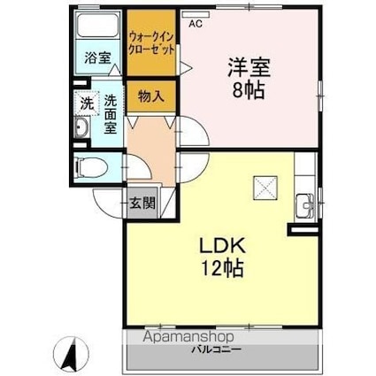 カレーラ[1LDK/47.69m2]の間取図