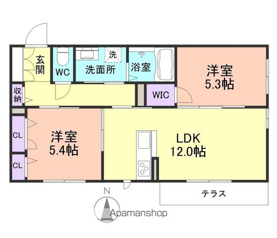 【海南市幡川のハイツの間取り】