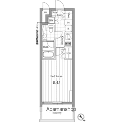チェスターコート御茶ノ水[1K/26.7m2]の間取図